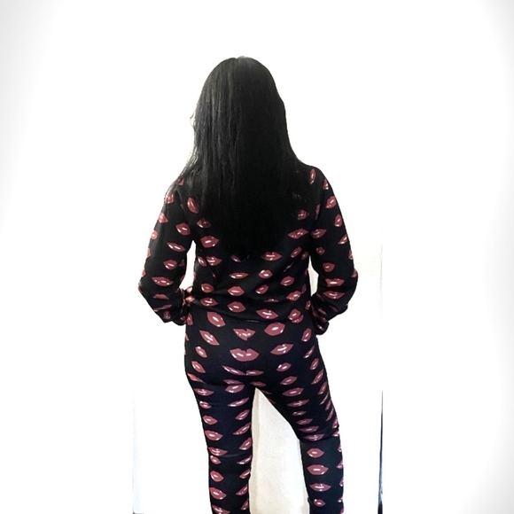 NWT Allover Lips print Jacket & Pant Set  S/M/L/XL - Picture 5 of 12